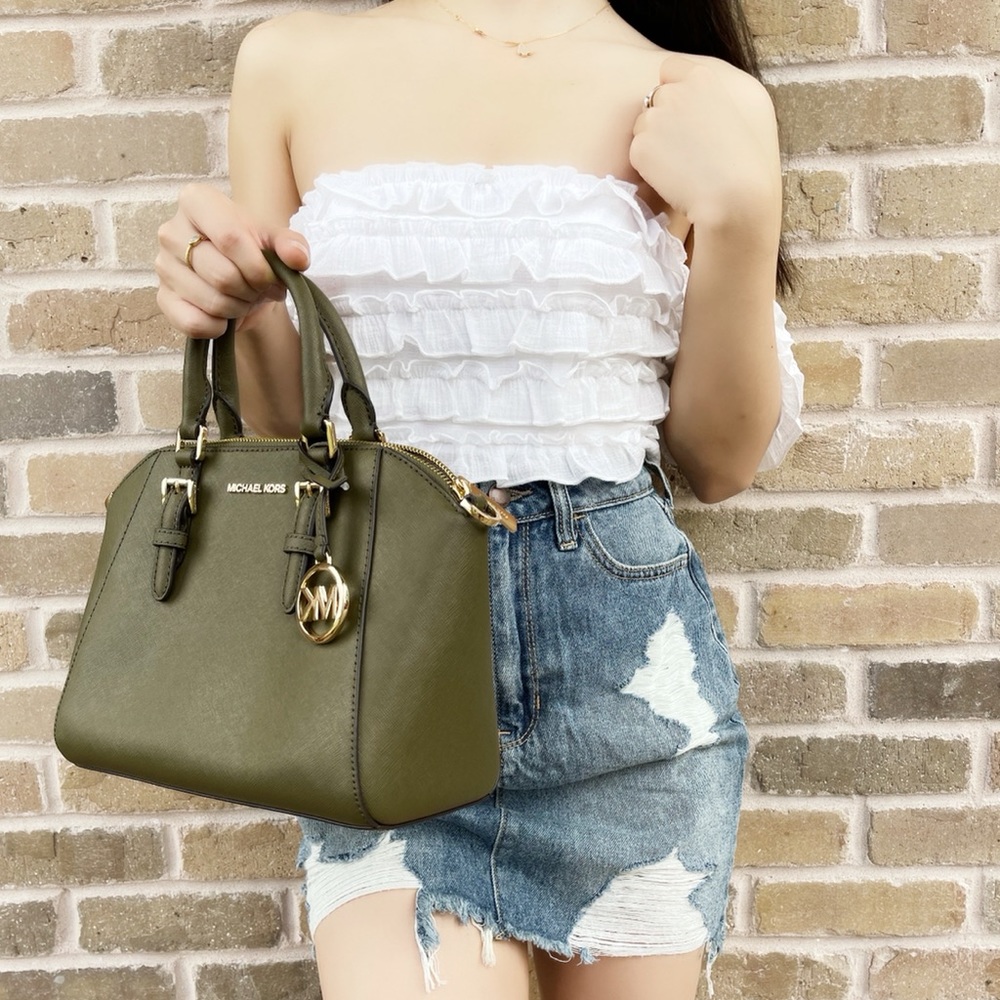 ‼️SALE‼️Michael kors small satchel crossbody green - Picture 2 of 7